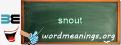 WordMeaning blackboard for snout